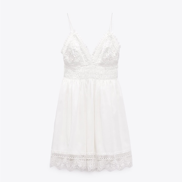 White Zara Crotchet Dress - Picture 1 of 4